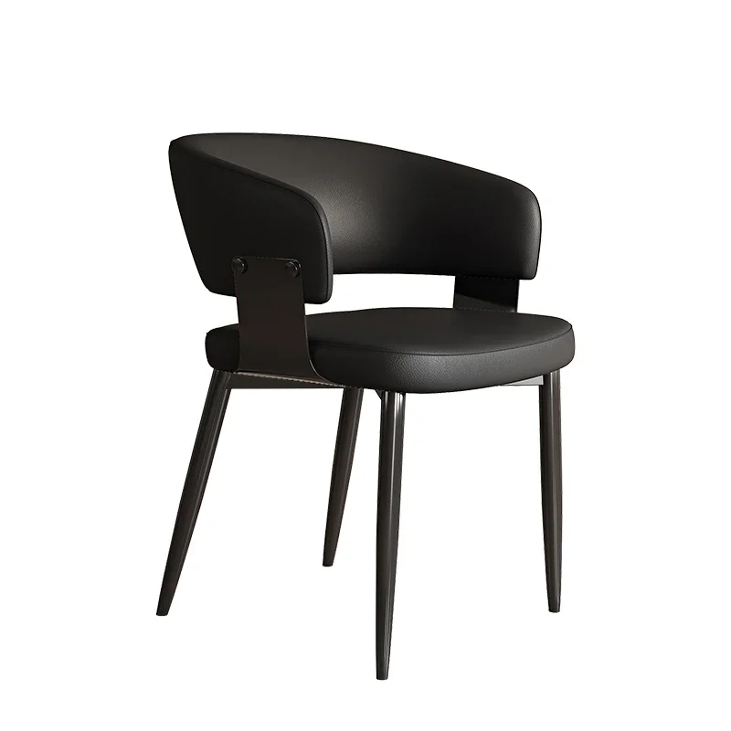 

Premium Italian dining chair Home restaurant dining table chair Light luxury soft bag back chair Modern minimalist hotel stool
