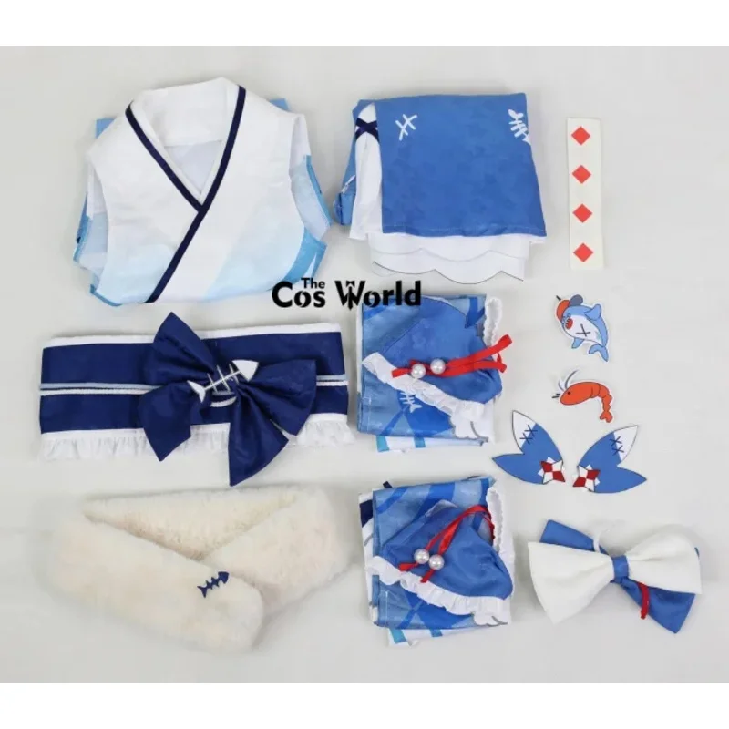 الظاهري YouTuber VTuber Hololive Gawr Gura السنة الجديدة كيمونو ملابس أنيمي تأثيري ازياء #6