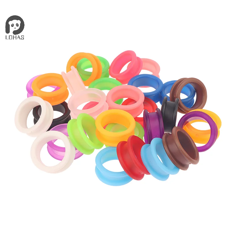 10Pcs  Hairdressing Scissors Finger Ring Pet Scissors Professional Finger Ring Color Silicone Handle Rings for Barber Shears