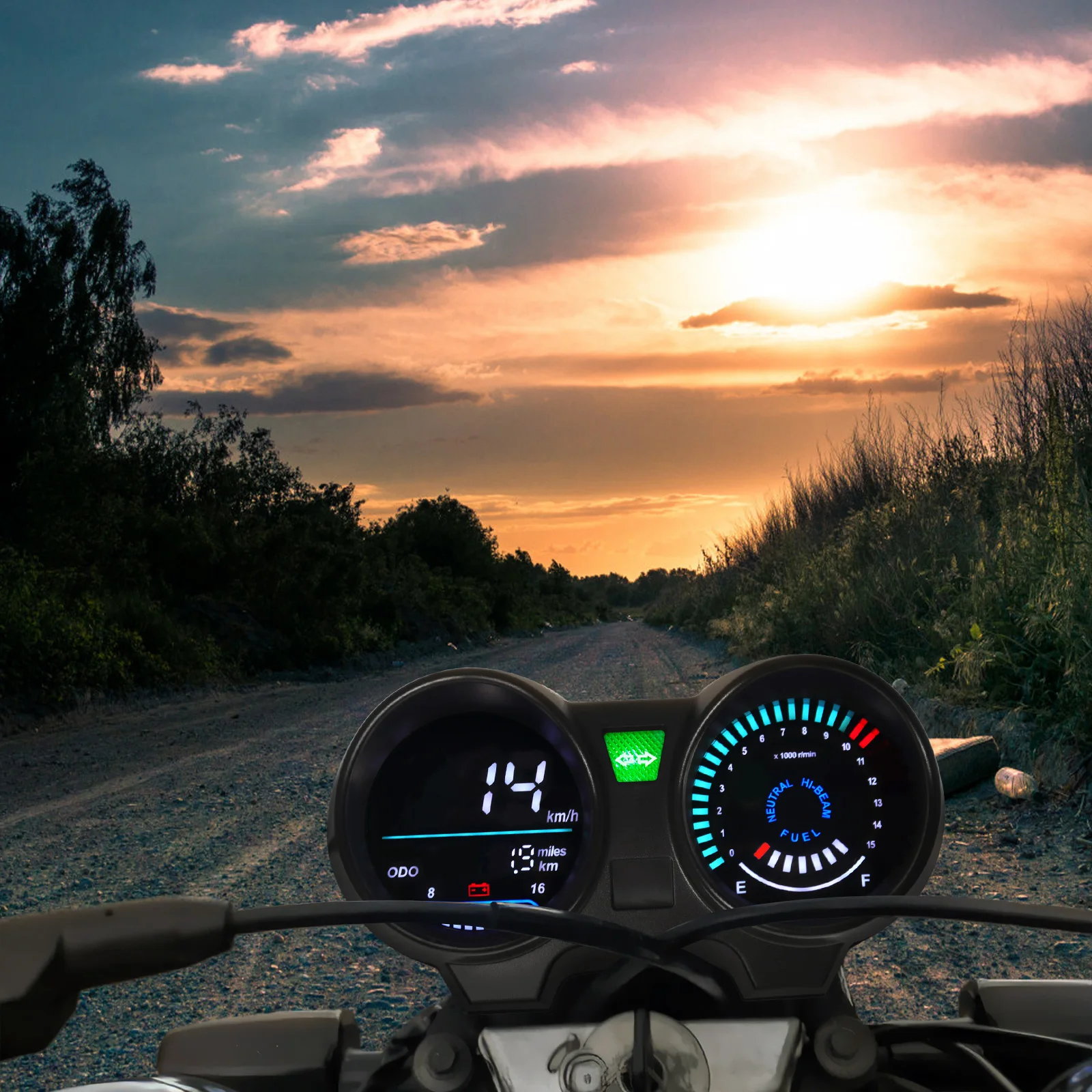 Universal Digital Meter Board For Motorcycle LCD Speedometer Tachometer Waterproof Instrument Cluster Indicator For Suzuki GN125