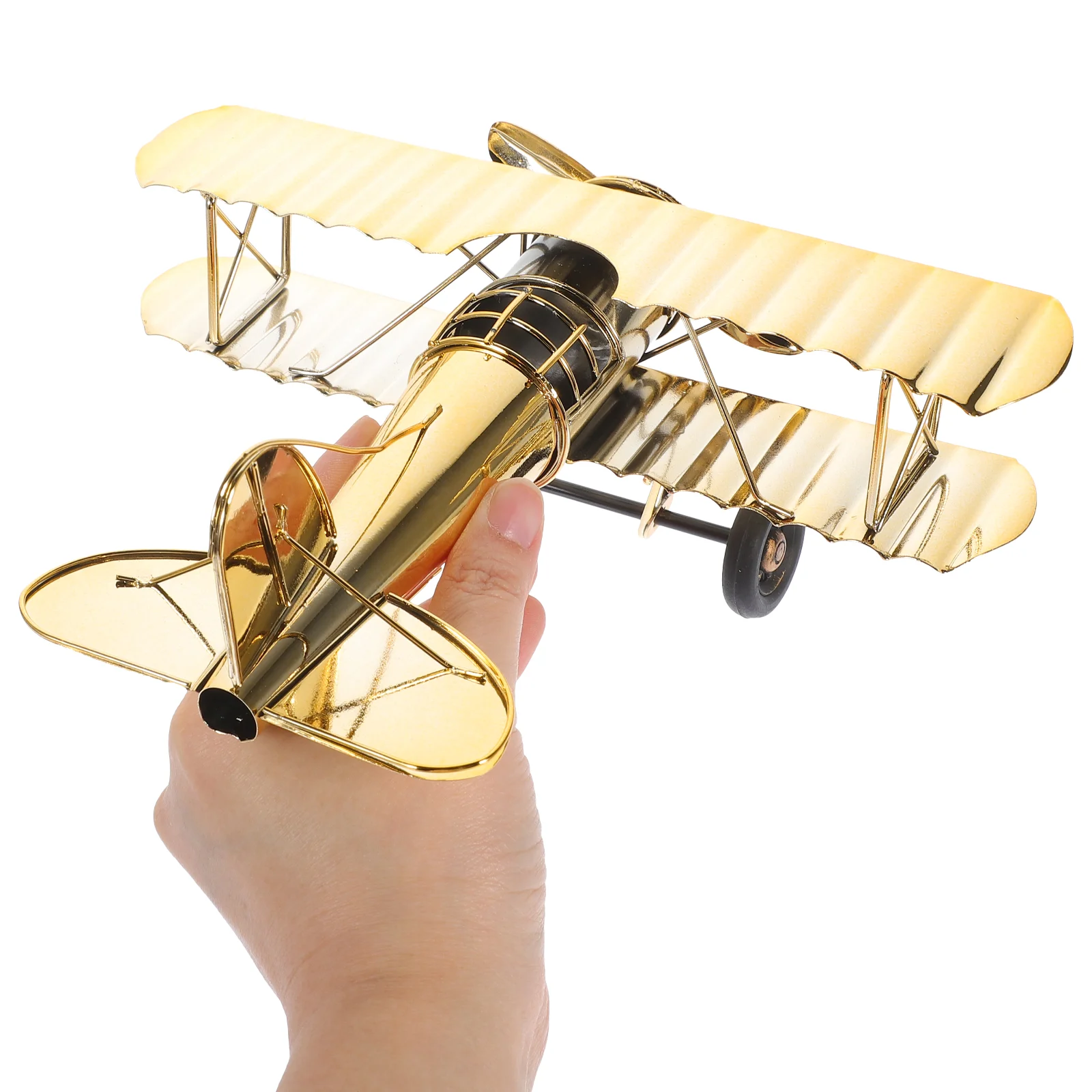 Vintage Metal Airplane Model Retro Iron Aircraft Glider Biplane Kids Air Plane Toys