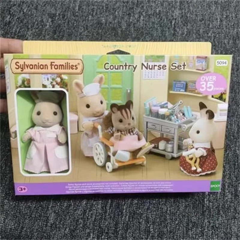 Sylvanian Families Anime Figures Music Concert Presentation Clinic Warm Nurse Dentist Rural Beginner Doctor Set Toy Doll Gift