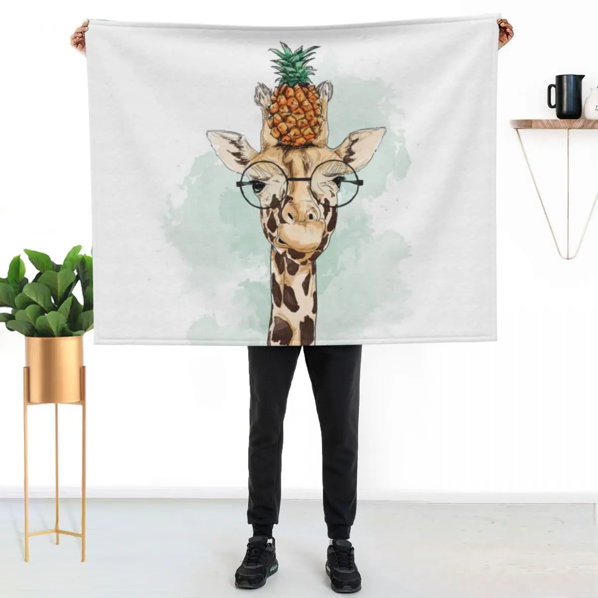 Pineapple Giraffe Throw Blanket Luxury St Sofas Decorative Throw Plaid Cute Luxury Brand Blankets