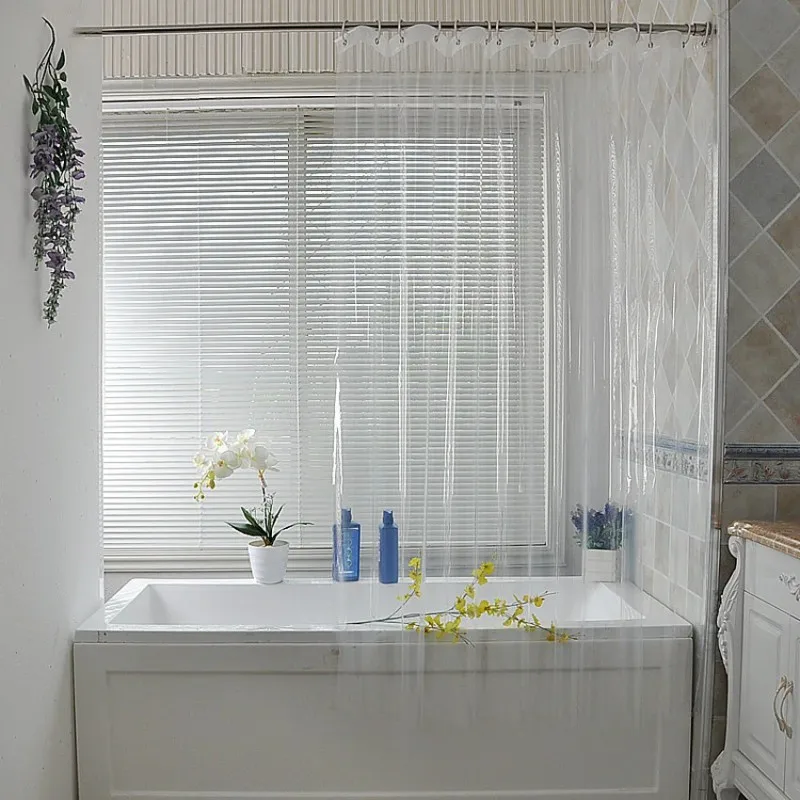 

Transparent Shower Curtain Waterproof Clear White PEVA Bath Curtains Liner for Bathroom Mildew Home Hotel (No hook) !