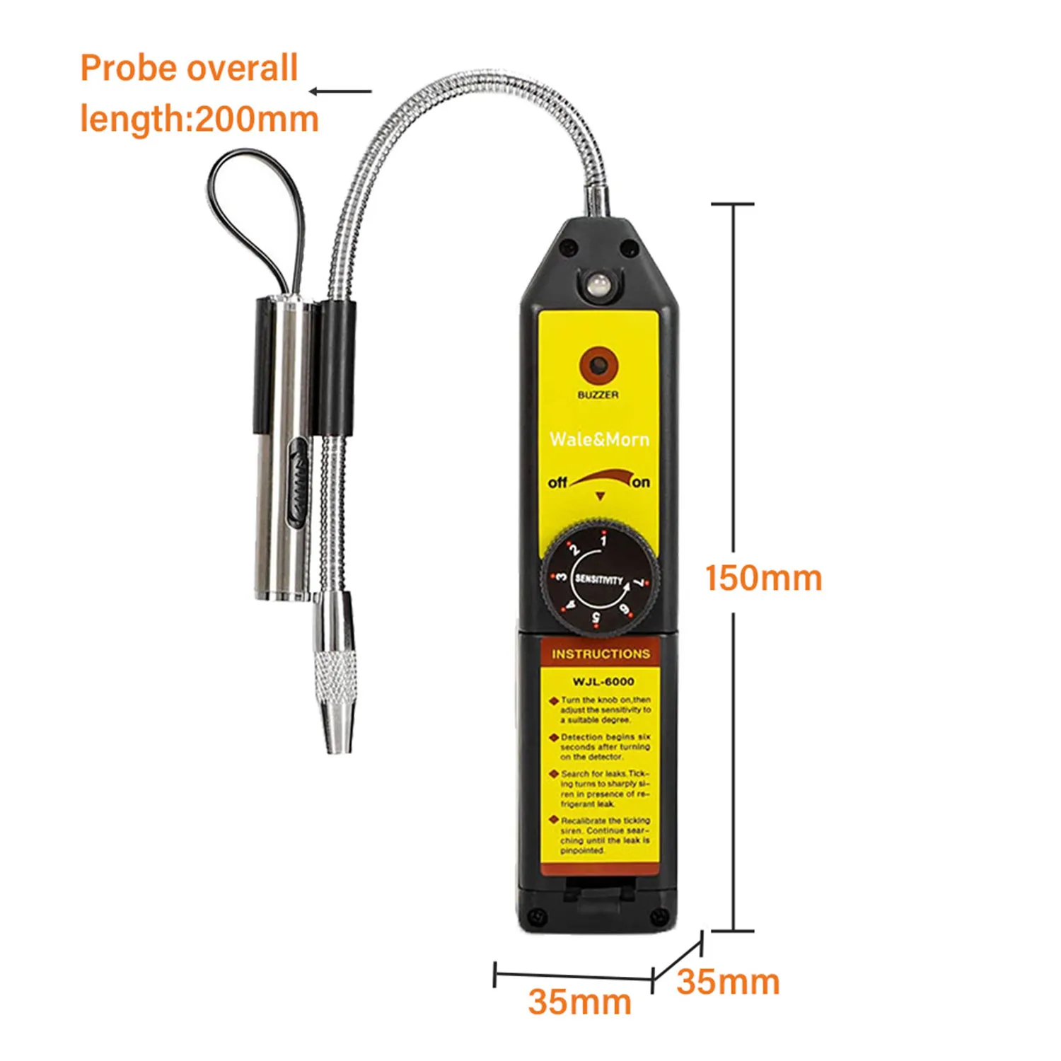 Detector de vazamento de freon WJL-6000 para r134a r410a r12 r22 r404a gás halogênio hvac sniffer testador de vazamento automotivo com 7.9 Polegada