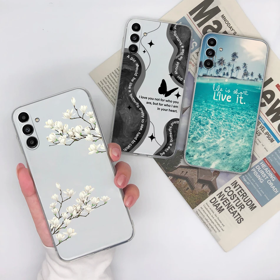 For Samsung Galaxy M14 F14 Phone Case Summer Creative Soft Transparent TPU Silicone Funda For Samsung M 14 F 14 Lightweight Capa