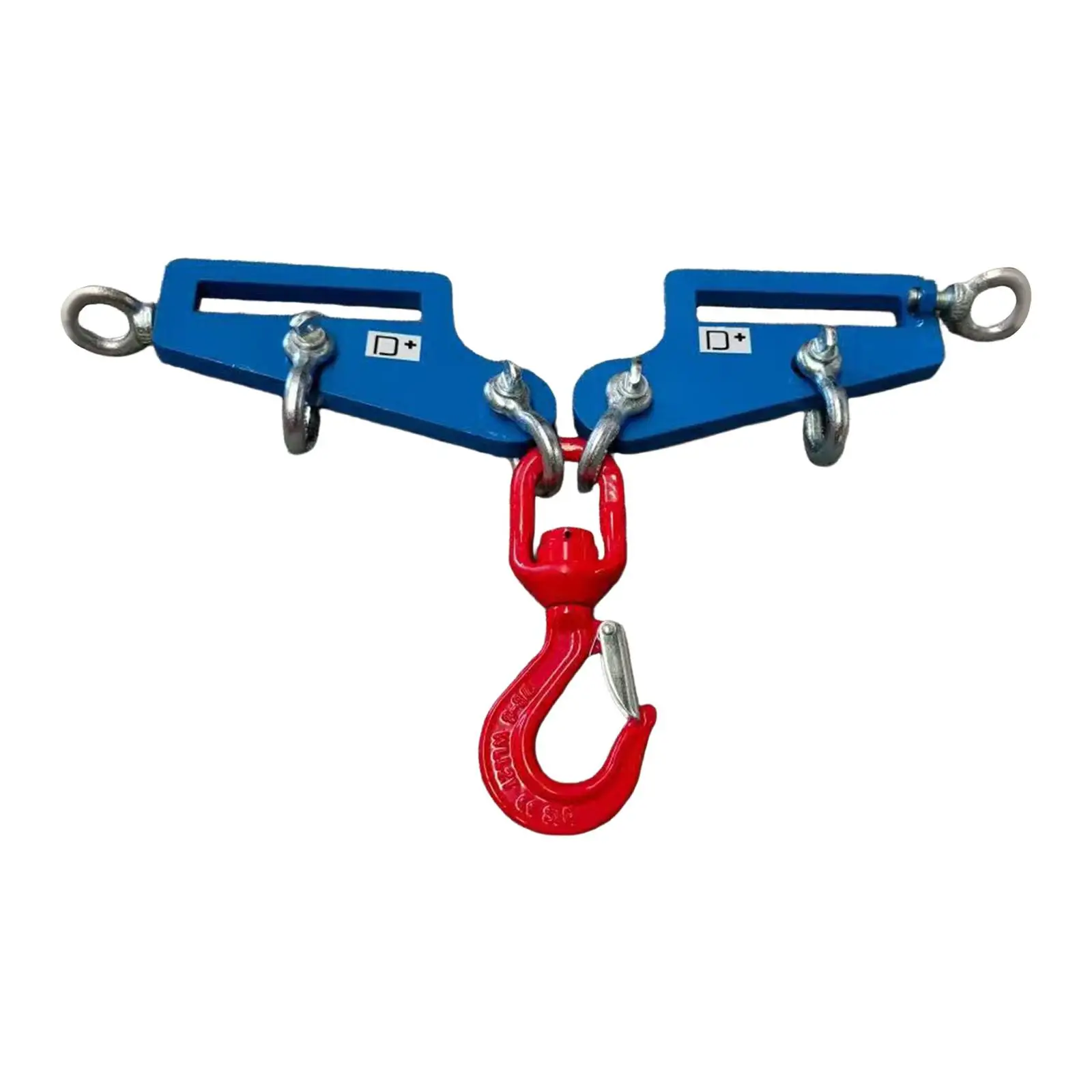Forklift Mobile Crane Hook Robust Metal Lifting Attachment with Chain Sling Holes for Garage Warehouse Factory