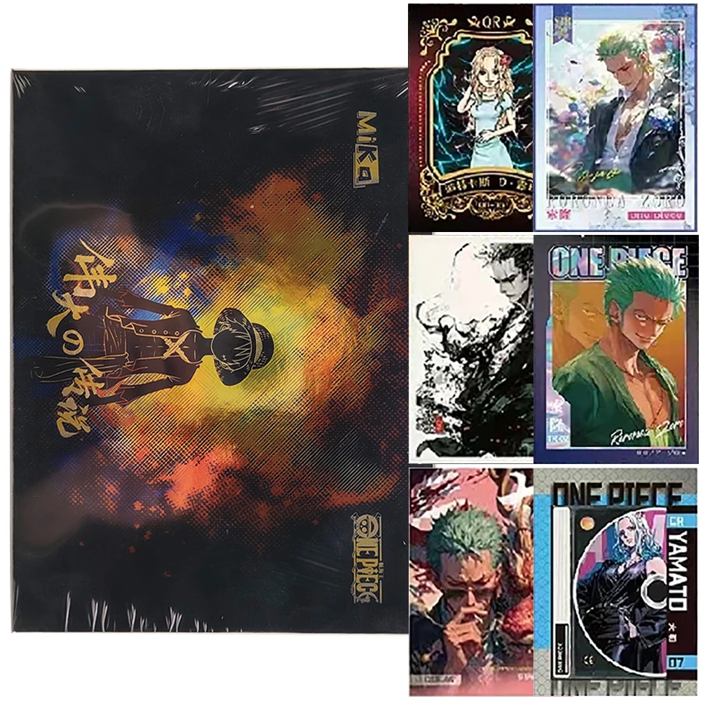Japanese Fantasy Adventure Anime One Piece Collection Card Handsome Character Roronoa Zoro Franky Creative Folding Book Card Toy