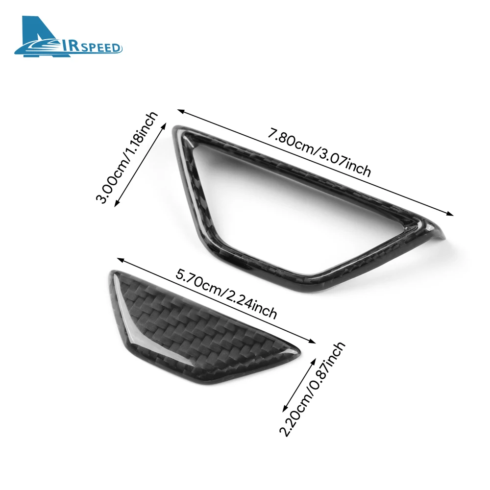 لسيارة شيفروليه كورفيت C8 2020 2021 2022 2023 2024 ريال جاف من ألياف الكربون الصلبة مسند الذراع صندوق التبديل زر الملحقات الداخلية #6