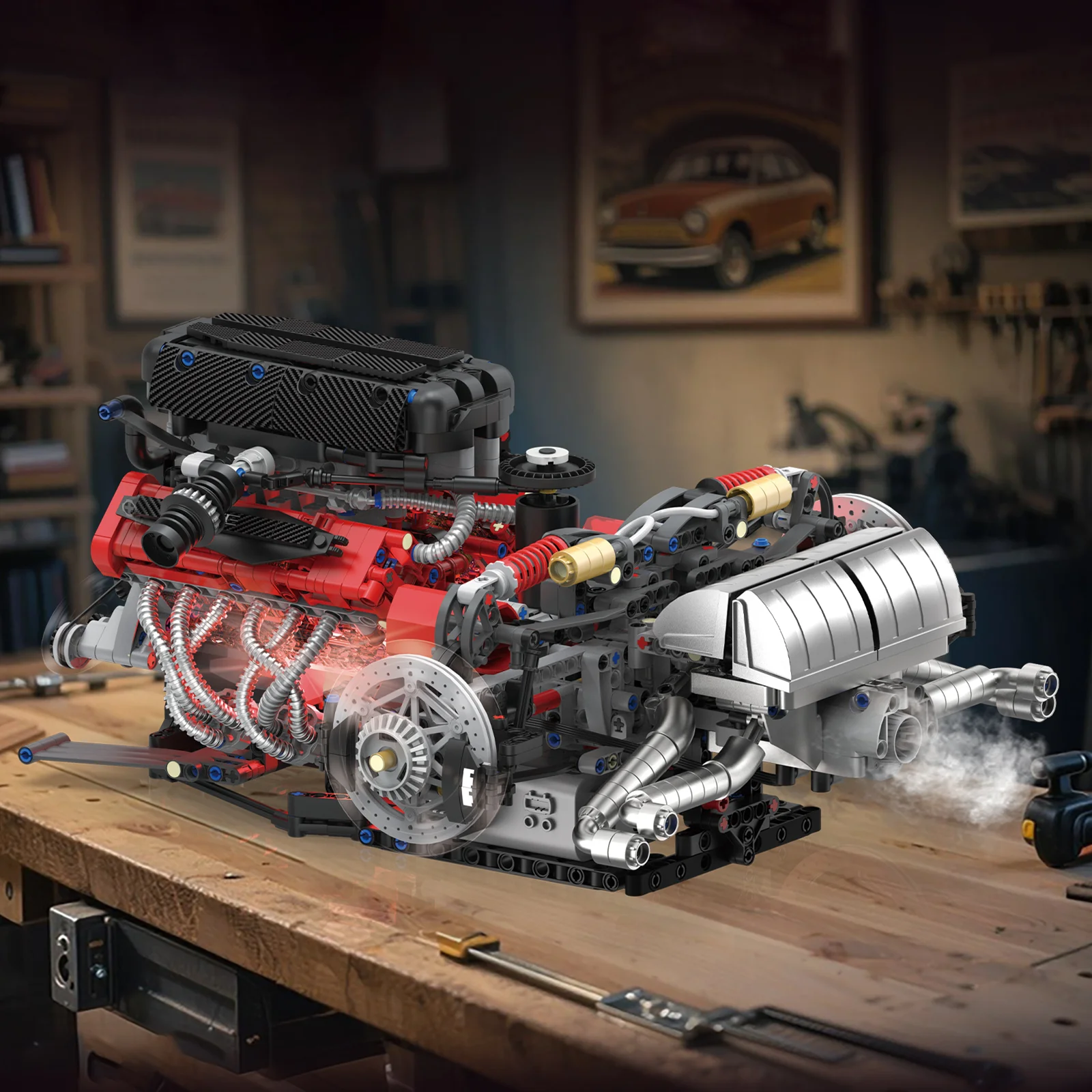 

1610 PCS simulation engine building blocks toy assembly, sports car mechanical engine model ornaments, boys gift, birthday gift