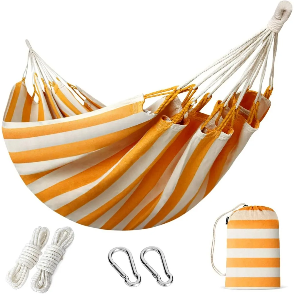 

Brazilian Double Hammocks - Woven Hammock Two Person Hanging Camping Bed, Outdoor&Indoor Use - Soft Canvas Hammock&Carrying Bag.