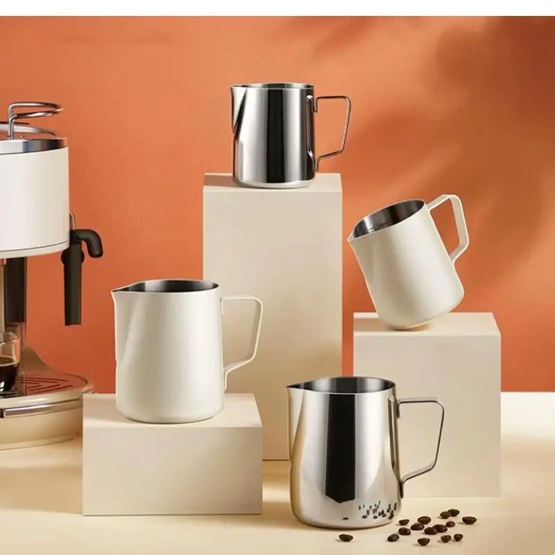 

Latte Pot, Coffee Milk Foam Stainless Steel Measuring Cup, Tank, Espresso Bartender Tools, Accessories