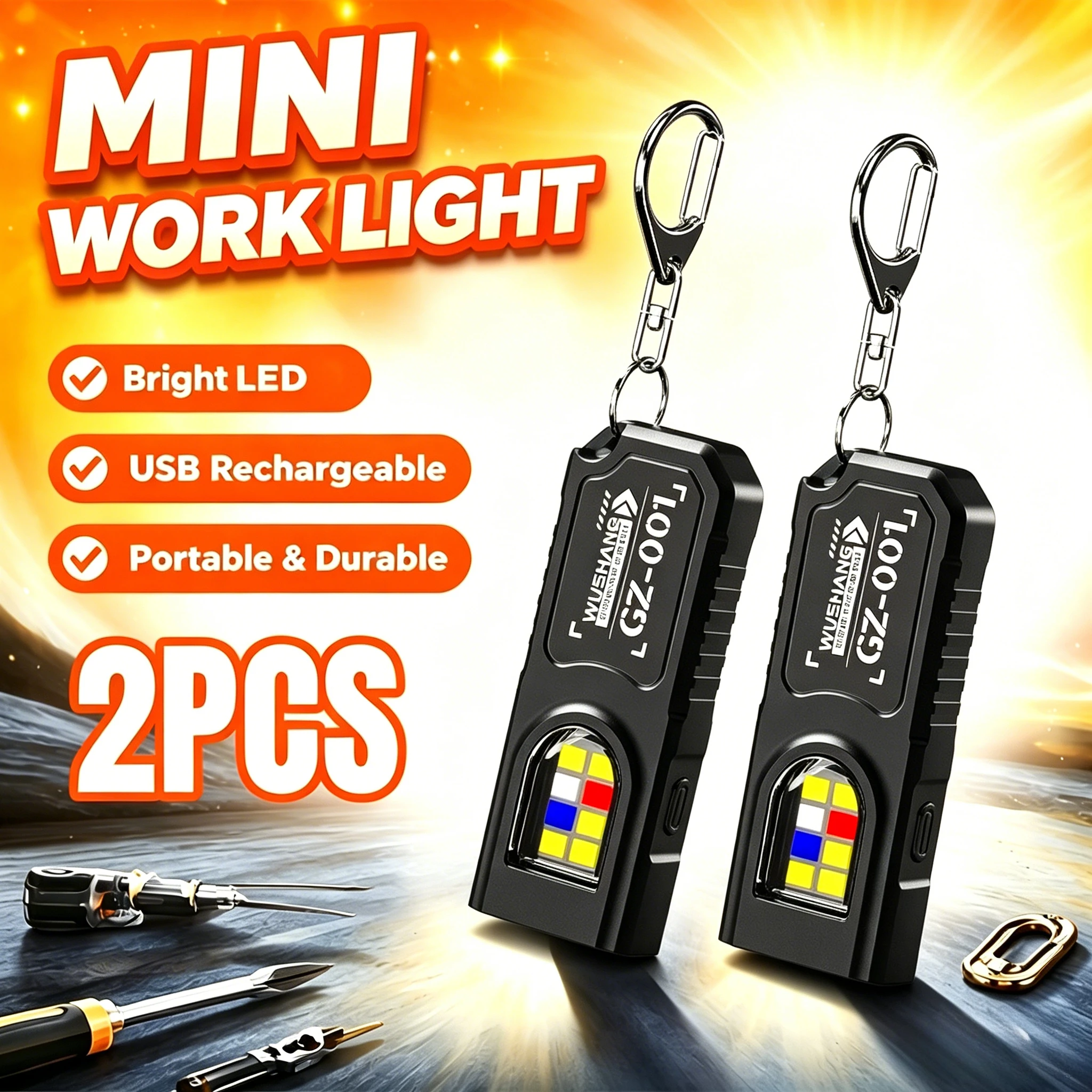 Fishing Light - Lampe torche LED porte-clés rechargeable par