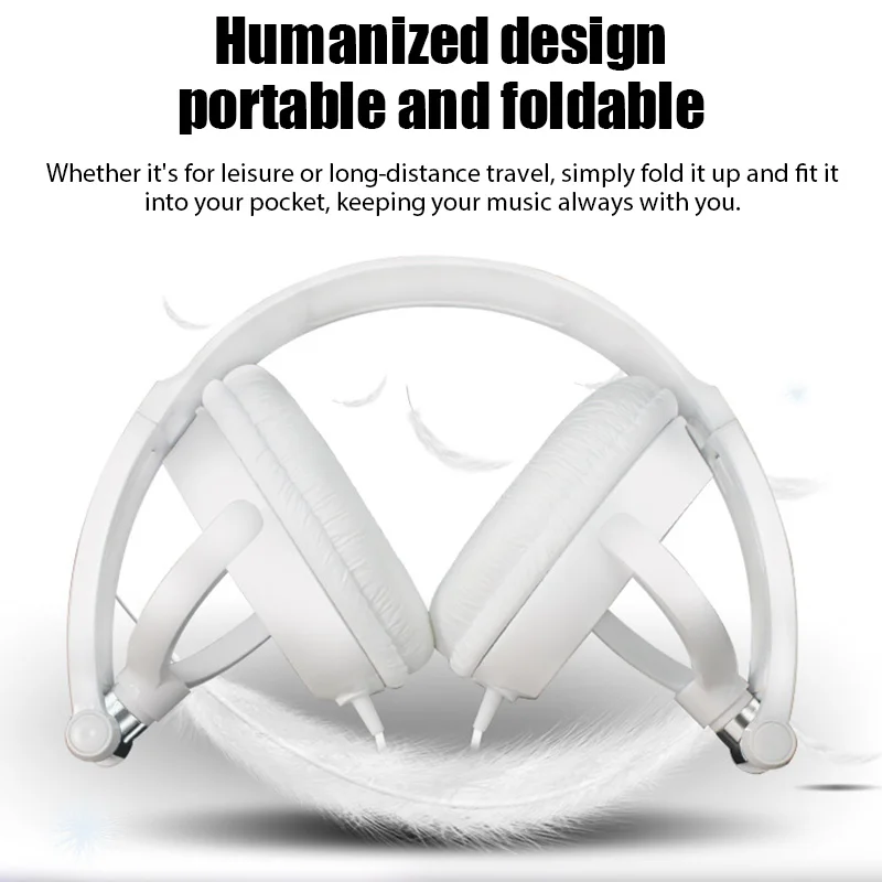 Wired Headphones 3 5mm Bass Stereo Foldable With Microphone Adjustable Headphones Suitable For Pc Mp3 Mobile Headphones image 4