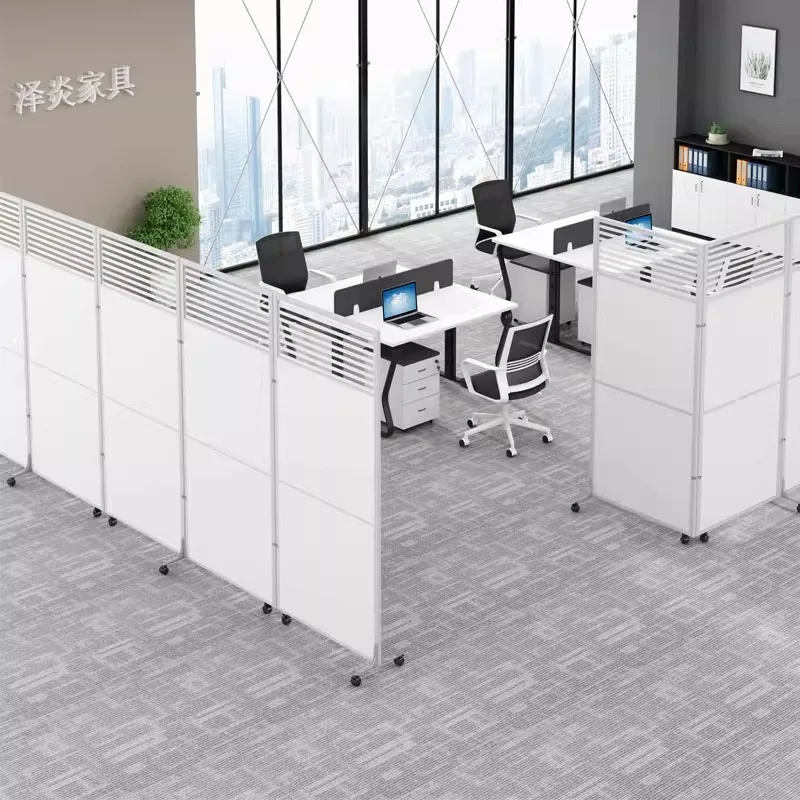 

Office mobile screen simple workshop movable partition wall factory folding glass baffle isolation fence customization