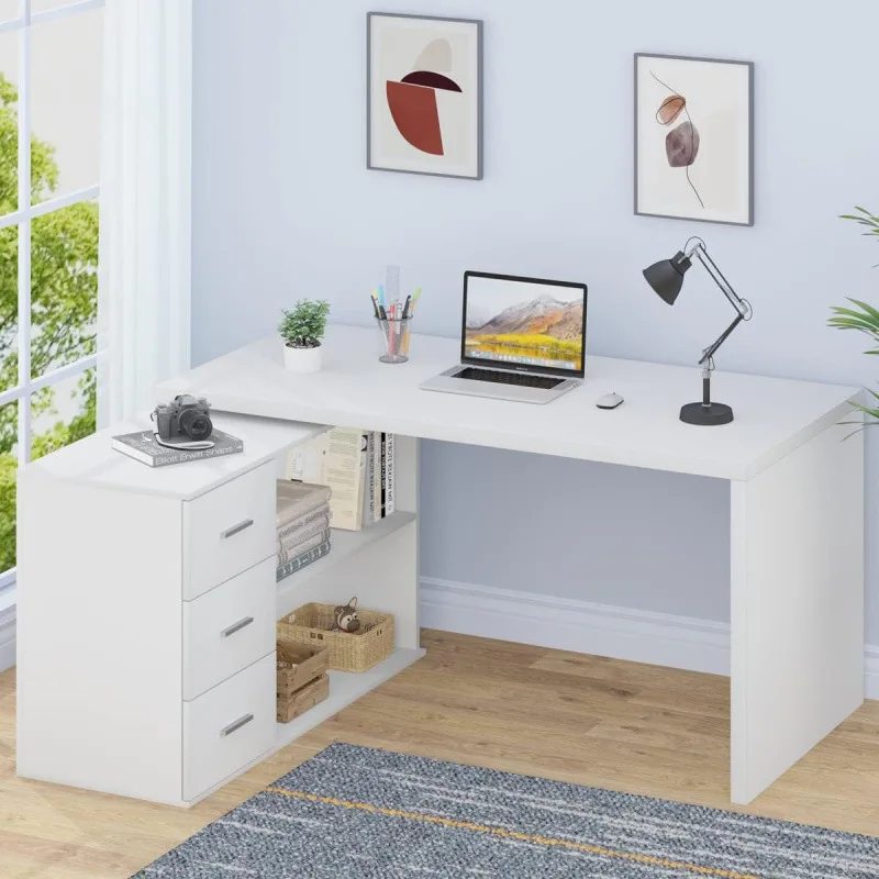 

Cross-border special foreign trade supply L-shaped corner writing desk computer desk desktop home desk with bookcase