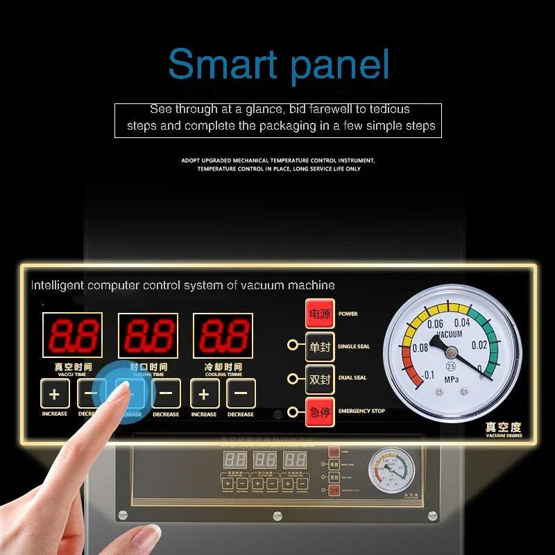 Przechowywanie żywności pakowarka próżniowe wielofunkcyjny inteligentny System sterowanie komputerowe maszyna do zgrzewania próżniowego