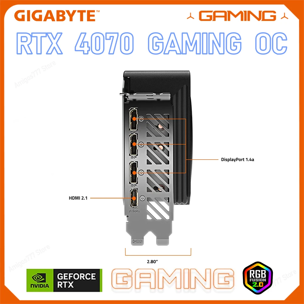 Imagem -04 - Gigabyte-rtx 4070 Gaming oc Placa de Vídeo 12g Gráficos Gddr6x Gddr6x Pci Express 4.0 Suporta Amd Cpu Intel Nvidia Rtx 4070 Novo