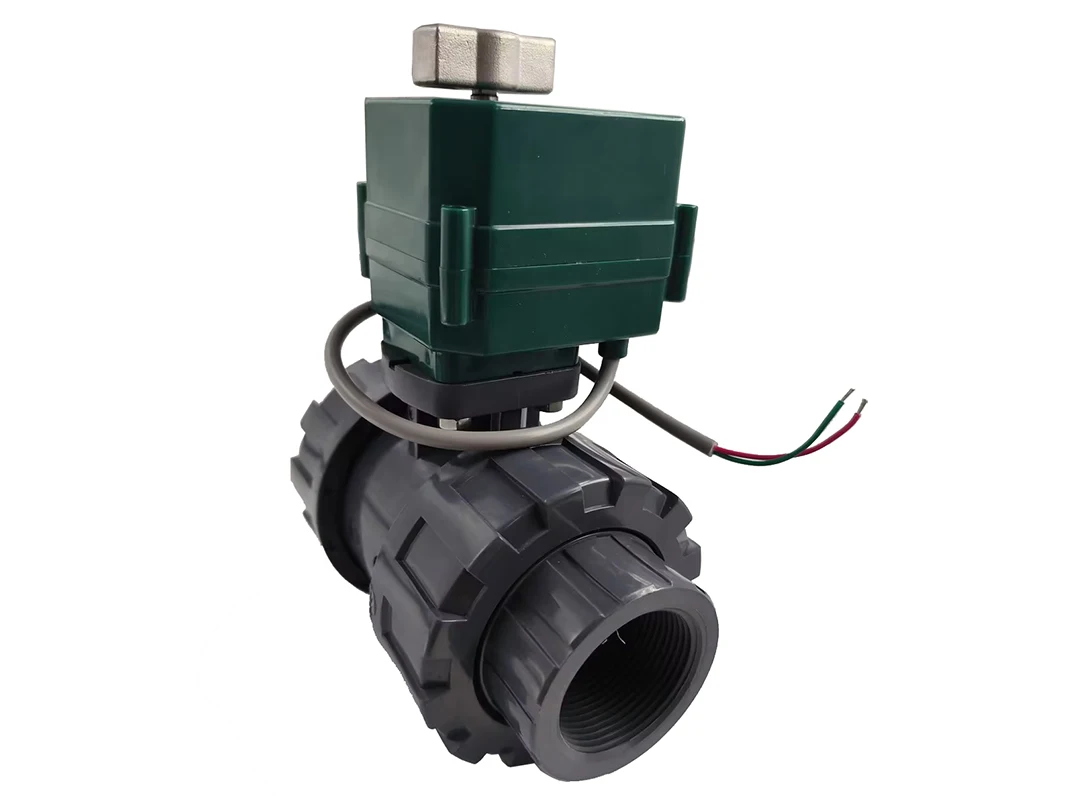 

моторизованный клапан ПВХ 12В, DN40 BSP (1,5"), ПВХ клапан, 2-ходовой, электрический клапан ПВХ, CR01