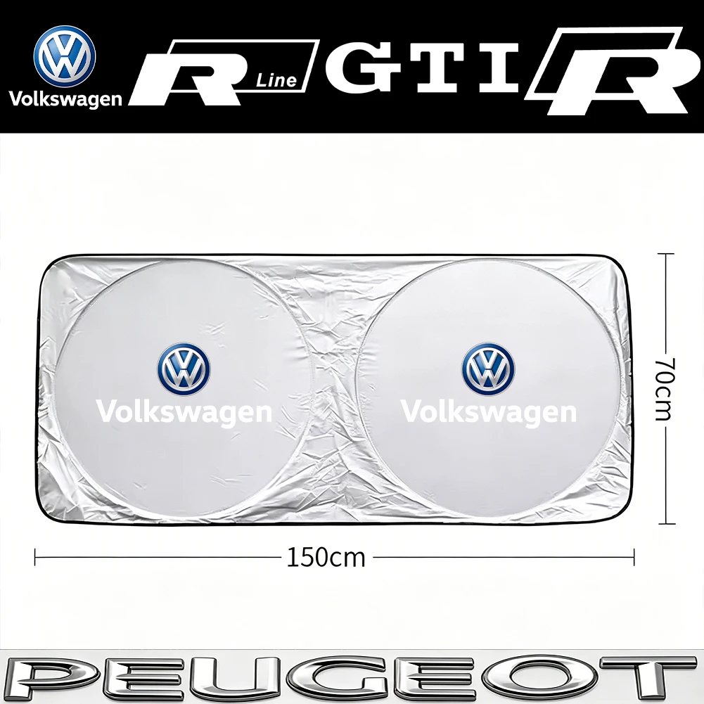 Faltbare Auto-Windschutzscheiben-Sonnenschutzvorrichtungen für den Innenraum, Zubehör für VW Golf T‑Roc Tiguan Polo Passat T‑Cross Taigo ID.4 ID.7 – Detail 3