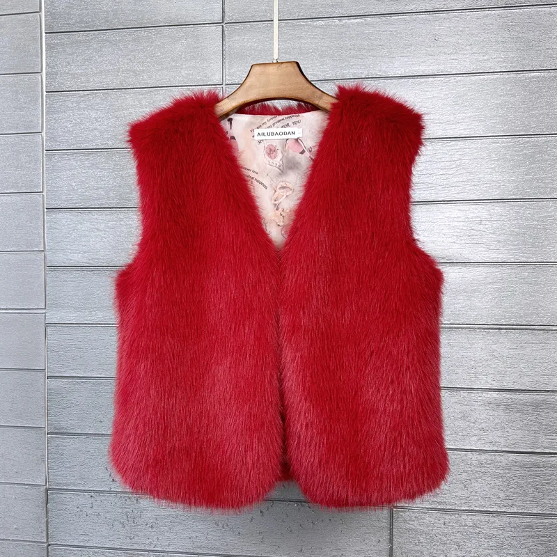 Women's Autumn Winter Wool Eco-friendly Fur Vest Artificial Lambswool Warm Vest Coat Jackets for Women Denim Jacket Women