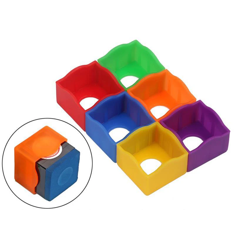 10pcs Snooker Protective Covers Plastic Snooker Cue Rub Chalk Clamps Square Professional Durable Billiard Accessories