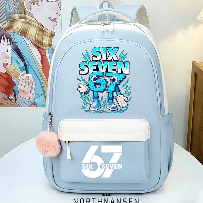 Steal A Brainrot Backpacks Game 67 Six Seven Große Schultaschen Cartoon-Büchertaschen Schultertaschen für Jungen und Mädchen Schreibwaren Geschenk