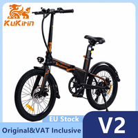 EU Stock KuKirin V2 Original Electric Bike 36V 7.5Ah Battery 250W Motor 25km/h Max Speed 20 Inch Tires Dual Disc Brake Bicycle