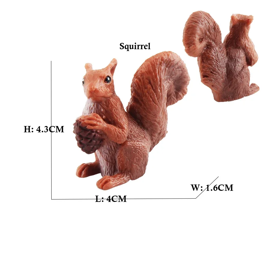 カピバラ カピバラ リス マーモット プラスチック動物置物 アクションフィギュア、子供のお気に入りの野生動物モデル、子供用の収集価値のあるおもちゃ