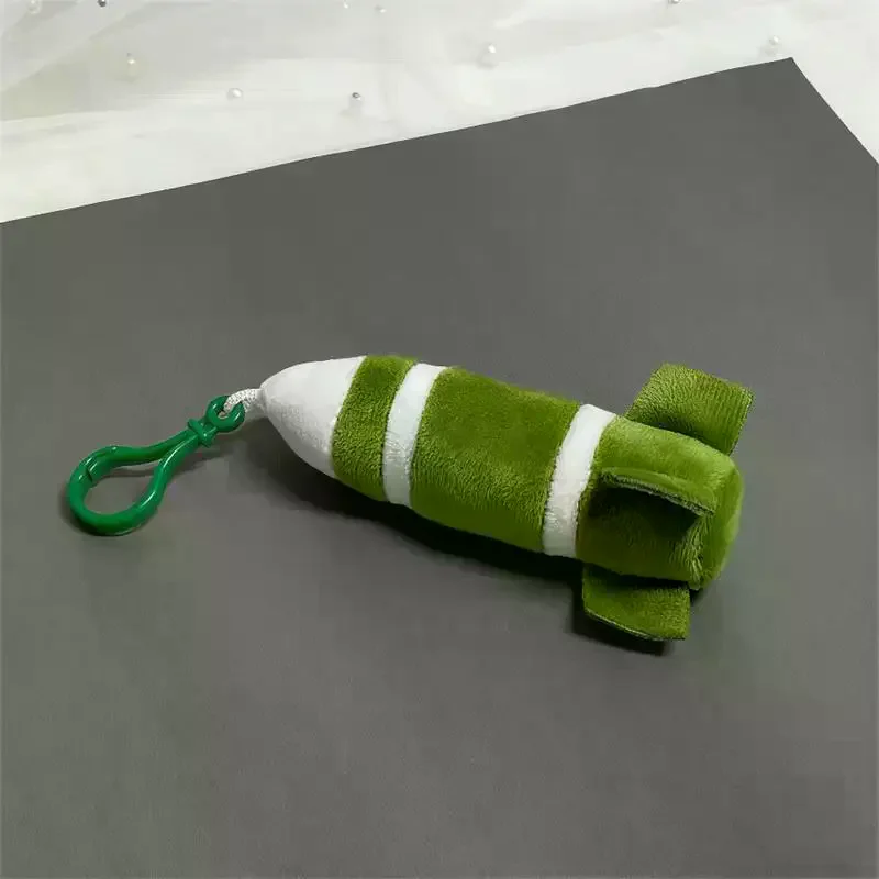 1/2개 귀엽고 재미있는 미사일 모델 봉제 인형 장난감 키체인 가방 펜던트 백팩 장식품 키링 크리스마스 선물