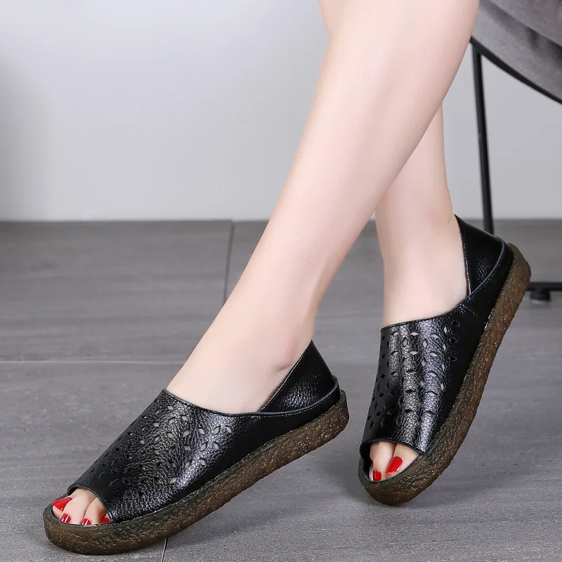 

Summer new arrivals: women's hollow-out sandals wholesale - peep-toe, single strap, breathable, fashionable sandals - direct sal
