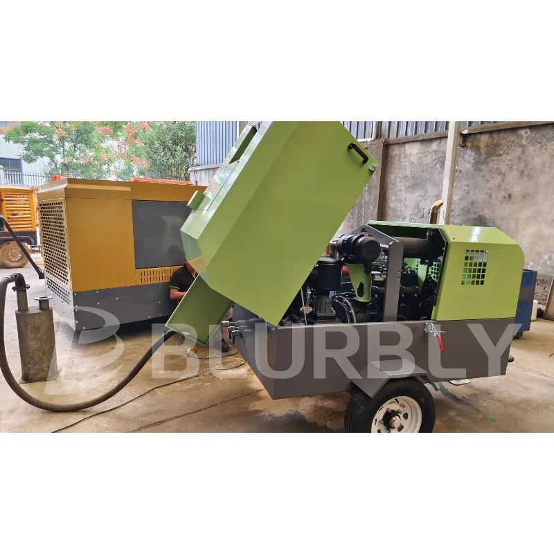 Ultra günstiger Preis 6 m3/min Bergbaukompressor 185 cfm tragbarer Dieselmotor-Schraubenluftkompressor 380 V Motorventil-Luftendkern