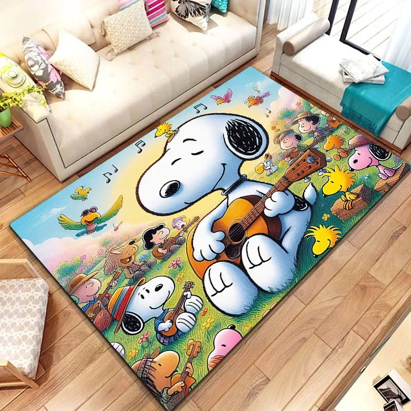 Cartoon Snoopy Printed Carpet Yoga Living Room Children\'s Crawling Living Room Area Rug Area Washroom Floor Mat Game Rugs Tapis