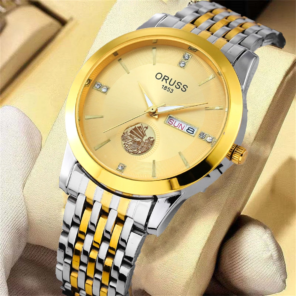 New high appearance level Korean men's watch gorgeous fashion double calendar durable durable hot selling men's watches