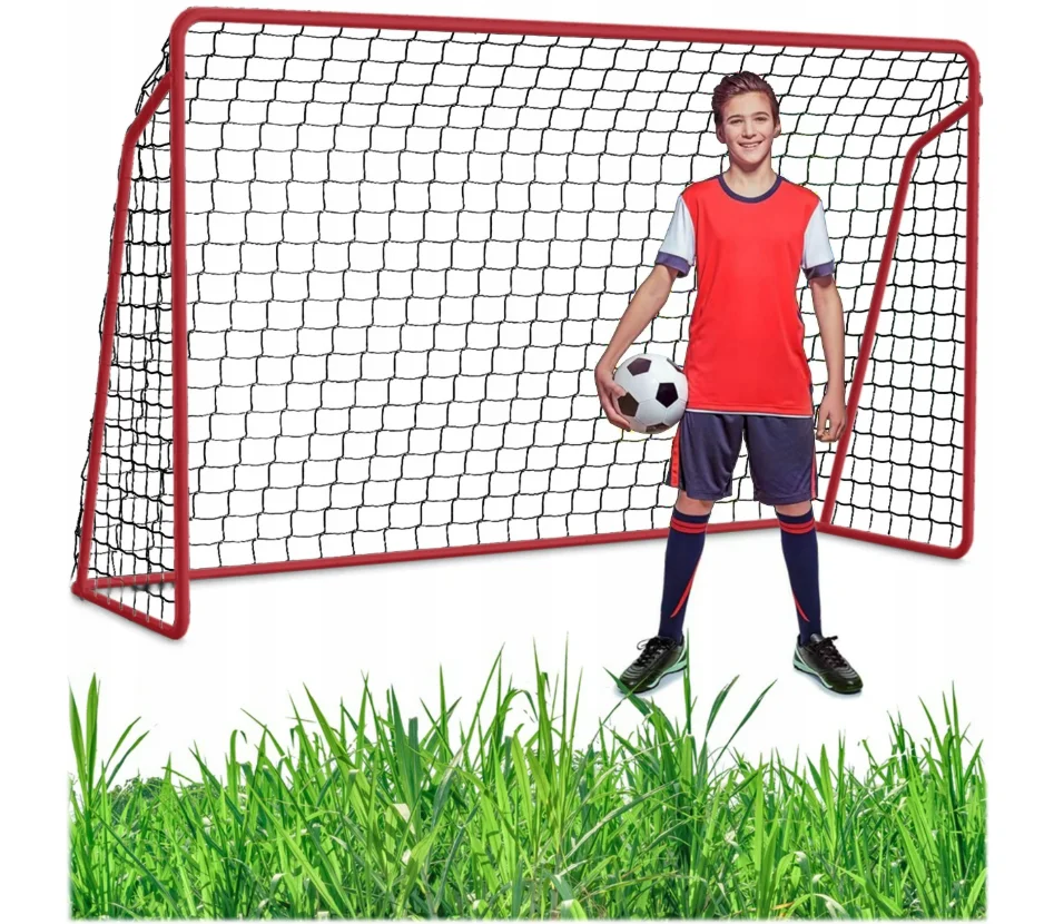 Soccer Goal 240*150*90CM, 2 in 1 Powder Coated Soccer Goal Frame with All Weather Net & Detachable Target Goal Net for Skills