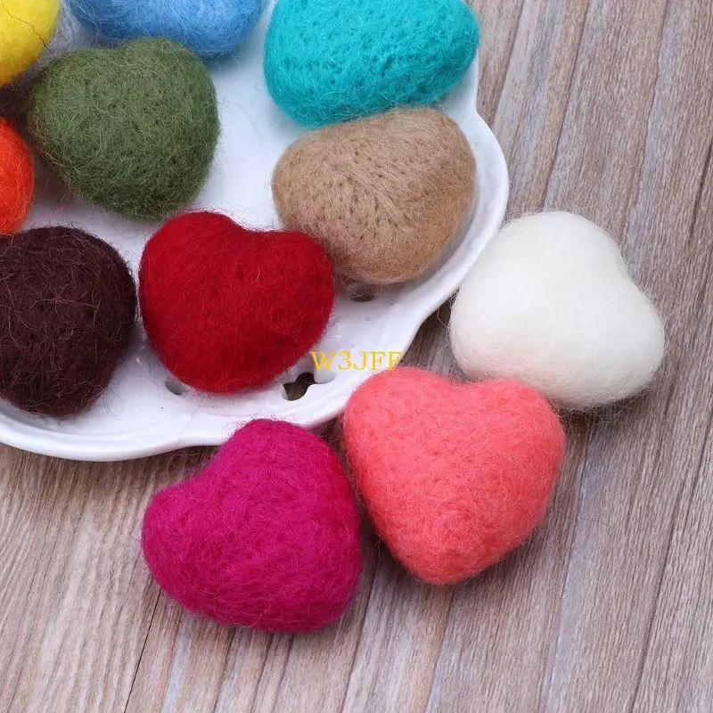 W3JF الطفل الوليد التصوير الدعائم الحب شكل قلب الصوف للدمية DIY التصوير Pr #5