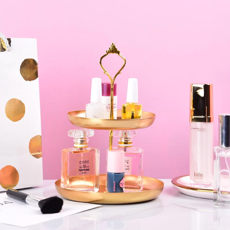 3-stöckiger Verstellbarer Goldener Dessertständer - 26/20/14cm Servierplatte für Kuchen & Gebäck