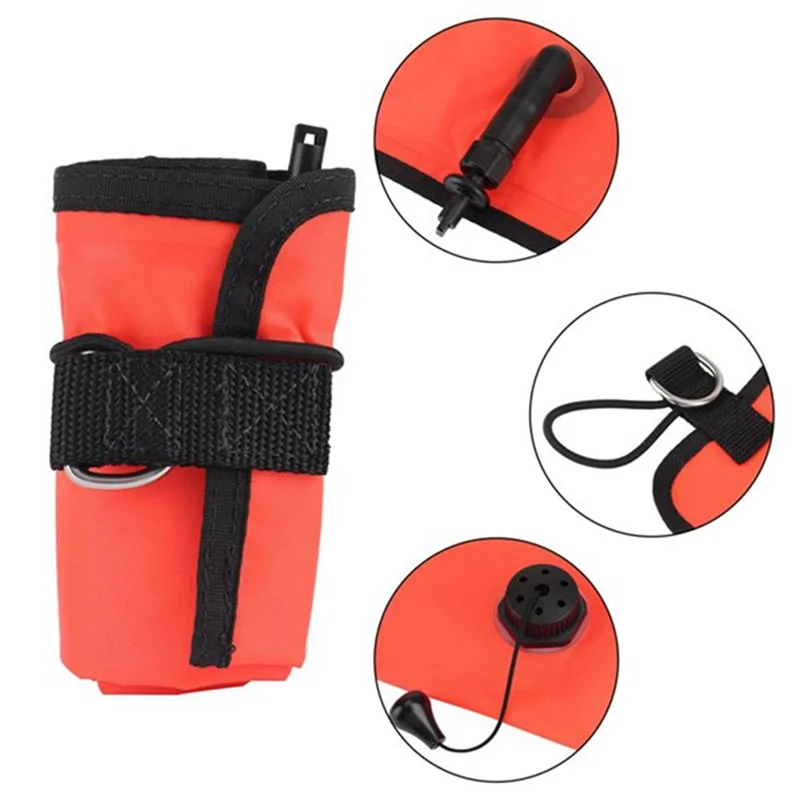 1M Scuba Diving Surface Marker Buoy SMB สัญญาณหลอดความปลอดภัยการมองเห็น FLOAT สัญญาณหลอดสีแดง