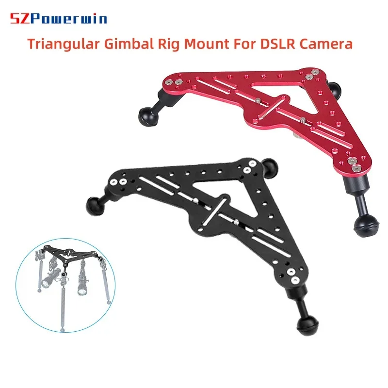 DSLR Camera Triangular Gimbal Rig Mount for GoPro Hero 11 10 9 Underwater Waterproof Photo Diving Tripod Support Tray Bracket