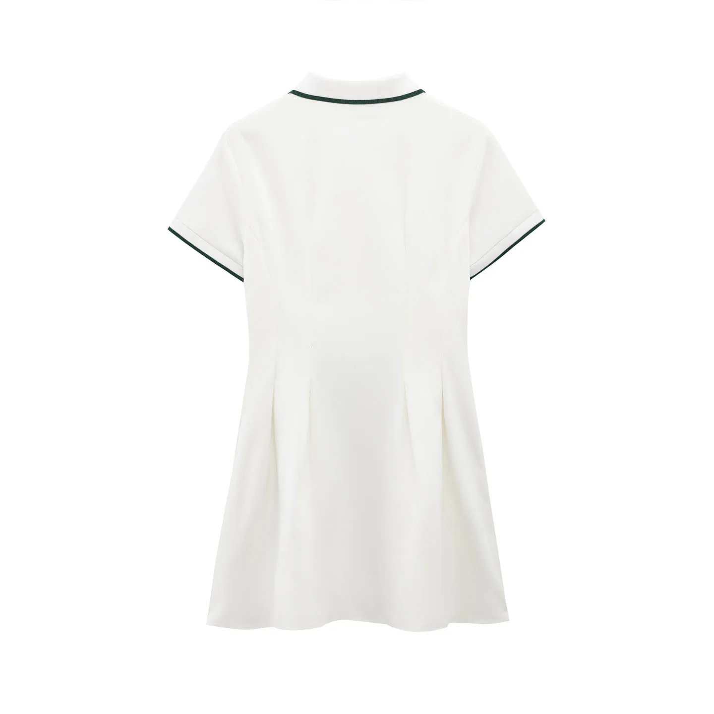 CH Damen-Polokleid Kurzarm Bunt Patchwork Plissiert A-Linie Lässig Elegant Tennis Golf Kleid Sommerkleidung – Detail 3