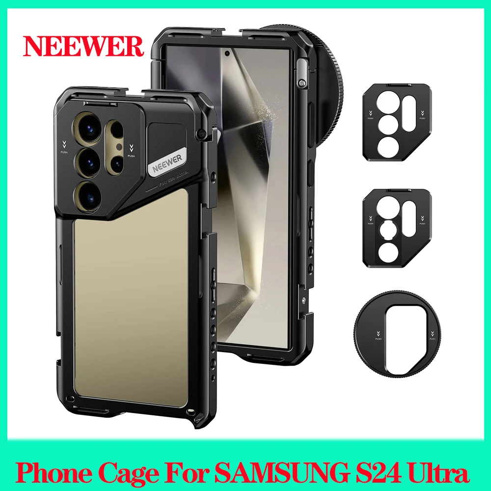 NEEWER PA042 Phone Cage For SAMSUNG S24 Ultra Aluminum alloy Quick Release Phone Cage Side Handle For Filmmaking Photography