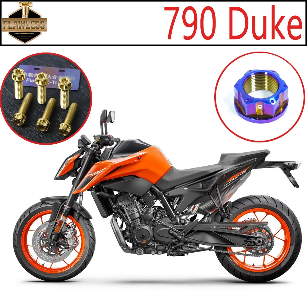 FLAWLESSTI Gr5 チタンボルトエンジンクラッチウォーターポンプパイプフットレストボルトスプロケットリアアクスルナット KTM 790 デューク