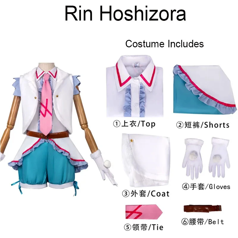 

LoveLive! Hoshizora Rin Cosplay Costume And Wigs School Project μ's Stage Outfits Christmas Party Idol Girl Dress Up gf;.9