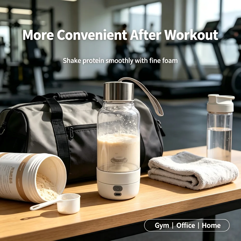 Electric Mixing Cup, Rechargeable 500ml Large Capacity, Coffee Powder, Protein Powder Mixing shaking Cup Milk Frother
