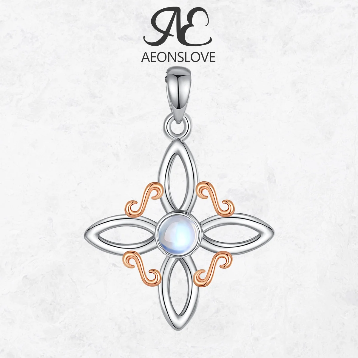 

AEONSLOVE 925 Sterling Silver Witch Celtic Knot Necklace Women Moonstone Witchcraft Pendant Amulet Irish Jewelry Spiritual Gifts