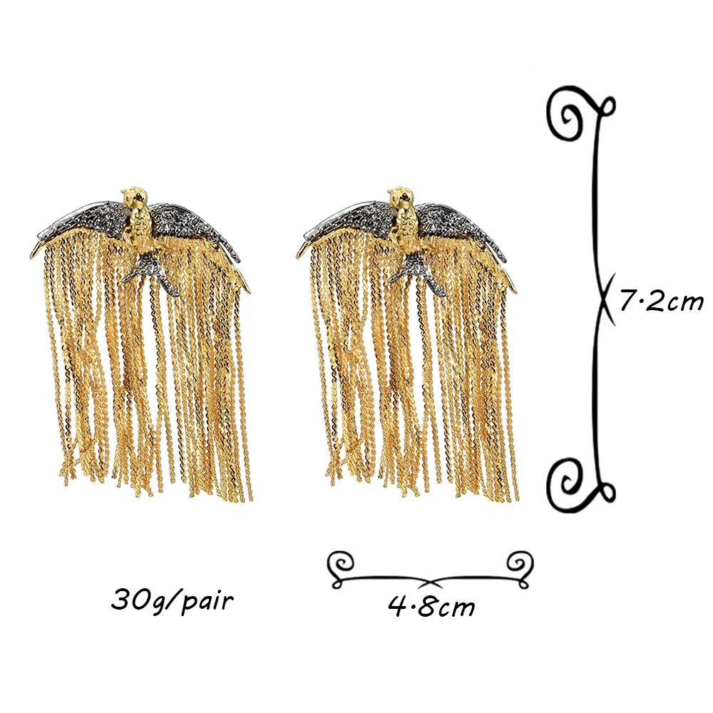 Vintage Punk Gold Color Women\'s Boho Dangle Earrings Animal Bird Tassel Earrings Jewelry Accessories