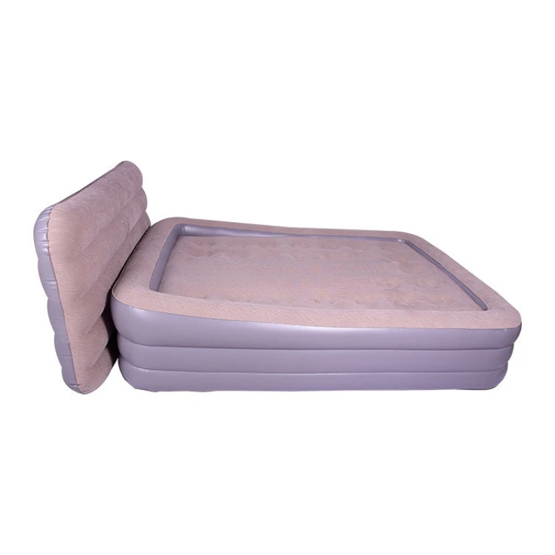 PVC Flocking Blow Up Elevated Raised Inflatable Queen Size backrest Air Bed Inflatable mattress