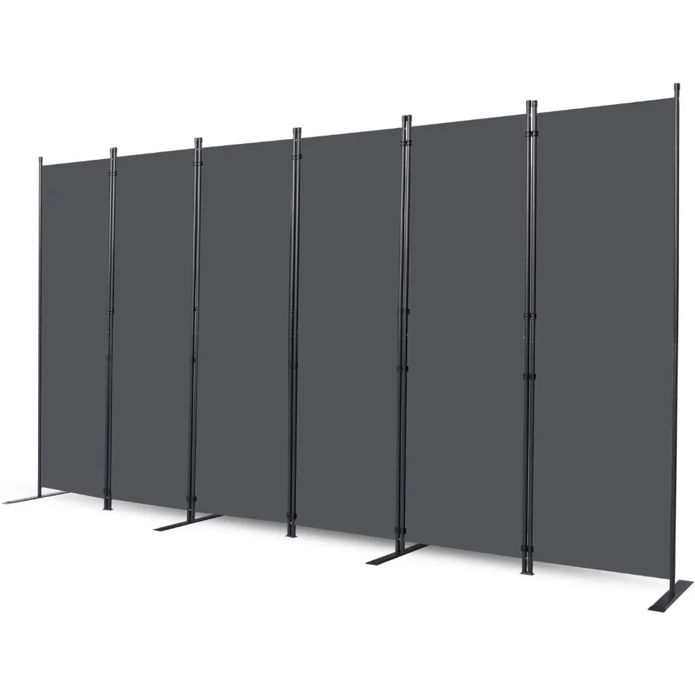 Room Divider, 6 Panel Folding Privacy Screen with Wider Support Feet, 6 Foot Portable Room Divider for Room Divider