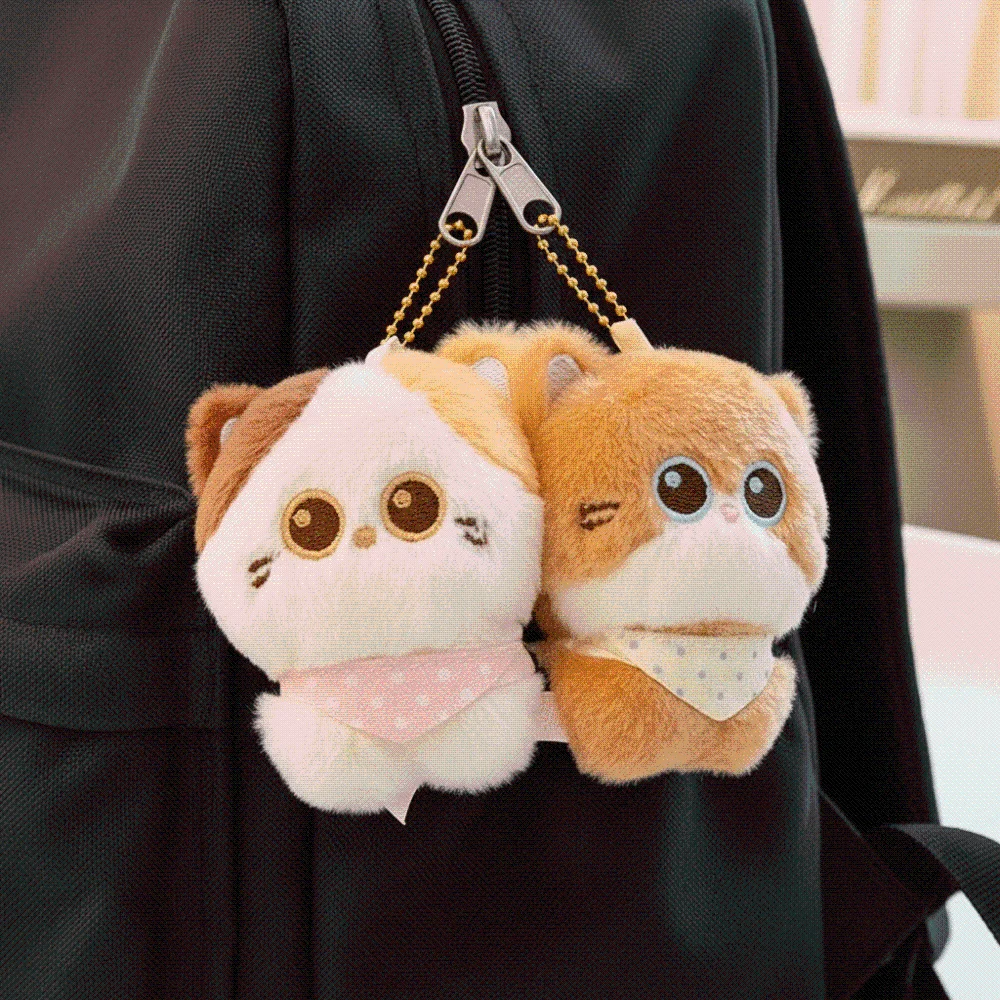 Miniature Cat Key Chains Soft Fuzzy Magnetic Kitten Ornament Handmade Lightweight Desk Companion Figure Students