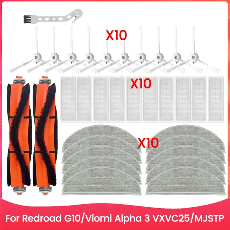 MENGAPA-untuk Redroad G10 Forviomi Alpha 3 VXVC25/MJSTP Suku Cadang Penyedot Debu Robot Sikat Sisi Utama Kain Pel Filter Hepa